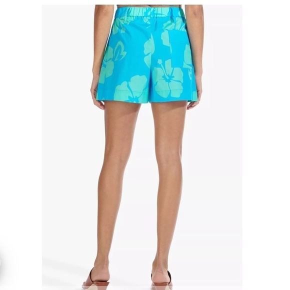 STAUD | Sage Blue Hibiscus Tie Waisted Shorts Size 4 - Picture 11 of 14
